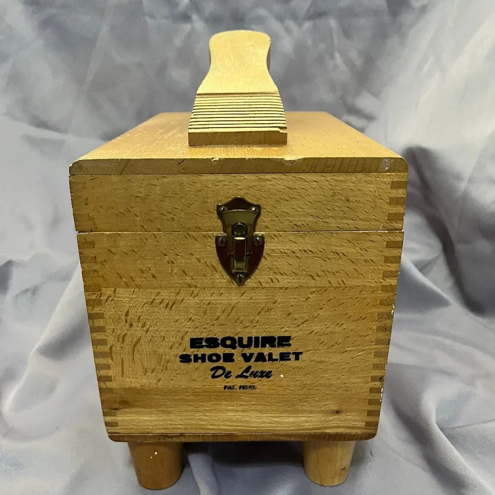 Vintage Esquire Shoe Valet De Luxe Shoe Shine Box Empty - Picture 2 of 9